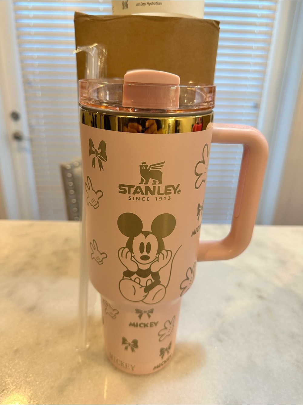 Stanley Disney Mickey Mouse Pink & Gold Limited Edition 40oz Quencher Tumbler